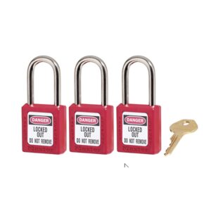 Master Lock 410 Zenex Thermoplastic Padlock KA, 38mm, Red: Pack/3