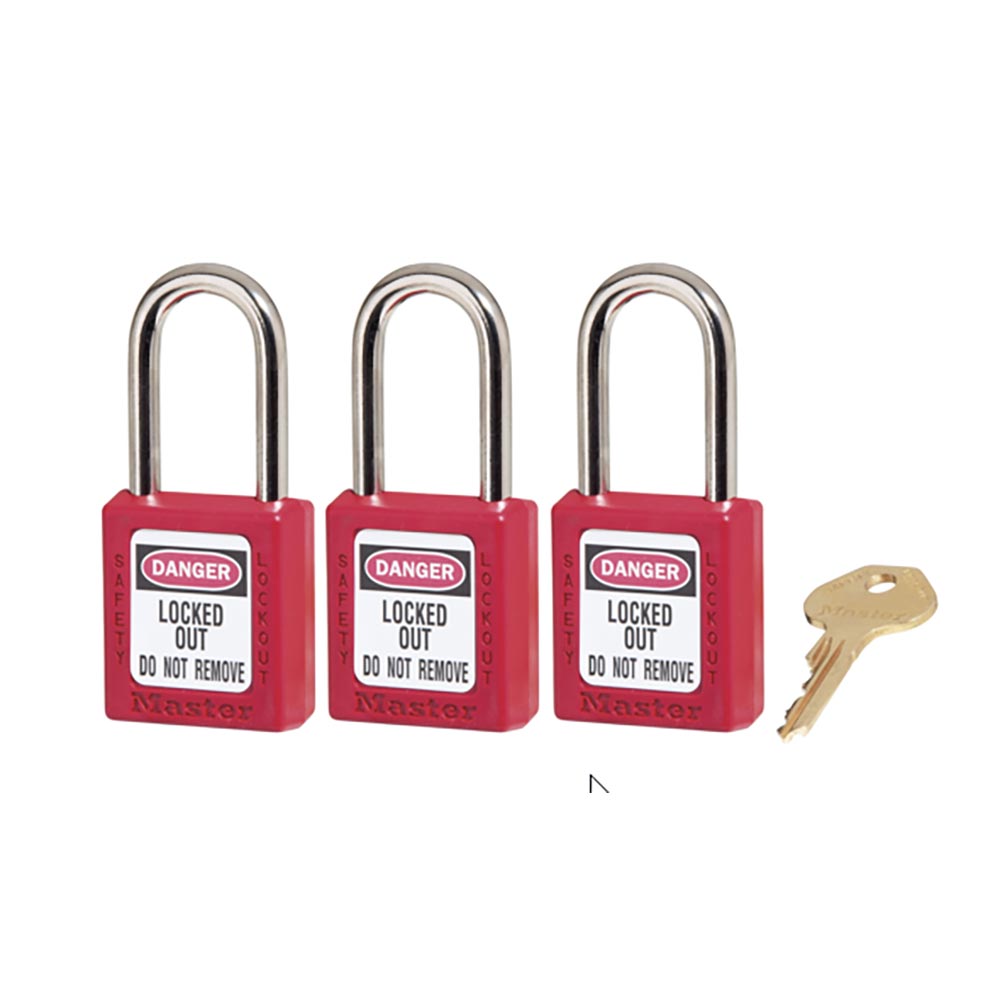 Master Lock 410 Zenex Thermoplastic Padlock KA, 38mm, Red: Pack/3